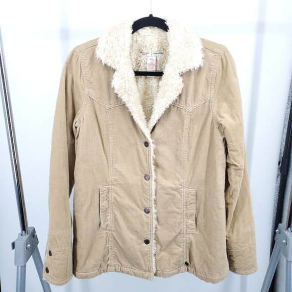 Abercrombie & Fitch Jackets & Blazers - Abercrombie & Fitch Sherpa Lined Cotton Velvet Jacket M Tan/Cream